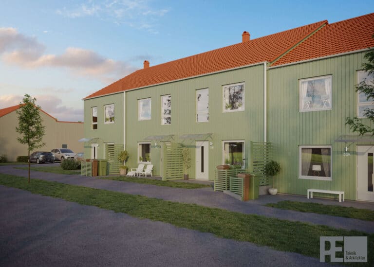 Visualisering av fasader på brf klaran 4.