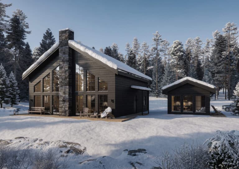 Visualisering av brf vinterstigen i stötens fasader från gatan